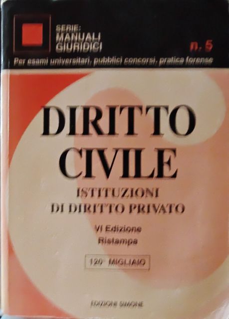 Copertina di Diritto Civile: Istituzioni di Diritto Privato